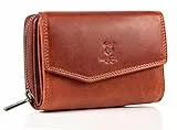 MATADOR Leder Geldbörse Damen Mittelgroß #Sevilla mit Geschenk Box, Luxus RFID Portmonee Damen, Geldtasche Frauen Viele Fächer, Leder Brieftasche, Edles Portemonnaie Vintage Braun