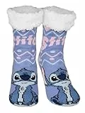 United Labels Disney Lilo & Stitch Kuschelsocken für Damen, Lila, 39-42, flauschige Stoppersocken, Wintersocken, warme Socken, Hüttensocken