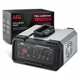 AEG Batterieladegerät CW20, für 6/12 V Batterien, 20A, automatische Ladefunktion, umfangreicher Sicherungsschutz, Erhaltungsfunktion, Ladestatusanzeige in Prozent, LED-Display