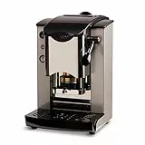 FABER COFFEE MACHINES | Edelstahl-Steckplatz-Modell | 44 mm Kaffeemaschine | Farbe Burgund Kunststoff Schwarz | Messing-Padspresse (Grey/Black)