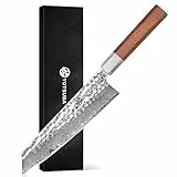 YOTSUBA Damastmesser Kochmesser, Profi Küchenmesser Messer Klingenlänge 20 cm Chefmesser Allzweckmesser aus hochwertigem Edelstahl, Extra Scharfe Messerklinge mit ergonomischem Griff