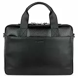 bugatti Comet Leder Aktentasche für Damen und Herren mit 13' Laptopfach, schwarz