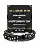 TOLOWOBK Ich Liebe Dich Geschenke für Männer An Meinen Mann Papa Sohn Bruder Lederarmband Herren Geflochten Gravur Armband Herren Leder Armbänder Ostern Vatertagsgeschenk Geburtstag Geschenk