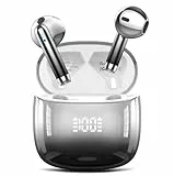 Bluetooth Kopfhörer, Kopfhörer Kabellos Bluetooth 5.3, Hi-Fi Sound in-Ear-Kopfhörer mit ENC Noise Cancelling, 48 Std Spielzeit, LED Anzeige, IP7 Wasserdicht Ohrhörer für Arbeit und Studium (Schwarz)