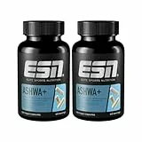 ESN Ashwa +, Ashwagandha hochdosiert, patentiertes KSM 66®, 2 x 120 Kapseln, mit Magnesium, Vitamin B6 & Zink - made in Germany