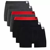 Lower East Herren Lower East159 9, Black/Anthracite with RED(6er Pack), XXXL