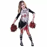 amscan 9902691 Kinder Zombie Cheerleader Verkleidung Halloween Kostüm High School Mädchen Kinder Outfit (Alter 7-8 Jahre)