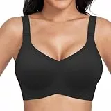 Drahtloser Minimizer BH Damen Ohne Bügel V-Ausschnitt Bralette Damen BHS High Elastizität Und Ultrakomfortabler T Shirt Schlaf BH Mit ZusäTzlicher BH-VerläNgerung Bequem