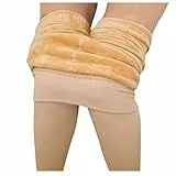 Strumpfhosen FüR MäDchen Perfekt Beine abnehmen Gefälschte durchscheinend wärmende Thermo Strumpfhose für Damen Plüschstrümpfe Pantyhose Warmer Leggings Sport Tight (Beige, One Size)
