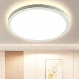 OTREN Deckenlampe LED Deckenleuchte Flach, IP44 Modern 20W Badezimmer Lampe, 4000K Rund Badlampe Decke für Bad Flur Schlafzimmer Balkon Wohnzimmer Küche Keller, Ø21.8CM