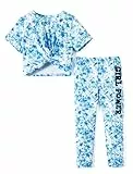 PATPAT Mädchen Bekleidungssets Batik Sommer, Kurzarm T-Shirt und Lange Hosen Mädchen Kinder Kleidung, Sport Freizeit Sicher Komfort Kinderkleider Sportanzug Geschenk Tie Dye 5-12 Jahre