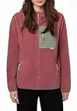 Sublevel Damen Fleecejacke mit Brusttasche – Bequeme Übergangsjacke mit Kapuze, Ideal für Outdoor-Aktivitäten Middle-red L