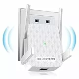 WLAN Verstärker, 1200Mbit/s WiFi Repeater Dual Band 5GHz + 2.4GHz, WiFi Verstärker deckt bis zu 200 m², WiFi Repeater mit Ethernet Anschluss, Unterstützung WPS, Kompatibel zu Allen WLAN Geräten