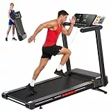 Laufband für Zuhause Klappbar mit 15%-18% Automatischer Steigung,3.5-4.5HP (14-16km/h) Laufband Klappbar,12 HIIT,LED-Display,Laufbänder APP,Pulsmessung,Bis 136-180KG,Platzsparend für Home & Büro