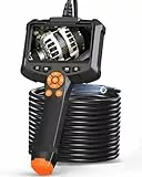 Endoskopkamera mit Licht, AOPICK 4.3' IPS Bildschirm Endoskop mit 10M Halbstarres Kabel, 8mm IP67 wasserdichte Industrielles Inspektionskamera, 1080P HD Rohrkamera mit 8 einstellbaren LEDs