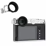 JJC Sucher-Kamera aus weichem Silikon, Okular kompatibel mit Fujifilm GFX100RF Kamera, Sucher Augenmuschel Anpassungskamera Augensensor & Dioptrien-Einstellrad (einfach zu installieren mit Öse) Silber