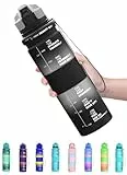 Coolfel 500ml Trinkflasche Kinder Auslaufsicher, 1l Sport Trinkflasche, Bpa Frei Tritan Motivierende Wasserflasche mit Zeitmarkierung für Mädchen, Junge, Schule, Gym