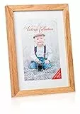 Victoria Collection Klassischer Holz Bilderrahmen aus Eiche - Freistehender Fotorahmen für 15x21 cm Bilder | Einfach für Horizontale & Vertikale Fotos zu Verwenden | Geeignet für Tisch & Wand