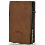 zademont Geldbörse Herren ohne Münzfach | Portmonee Herren | Slim Wallet Herren mit Kartenetui | Geldbeutel zum Verschenken | Elegante Brieftasche (Ohne Münzfach, Wood Brown)