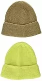 Amazon Essentials Herren Beanie-Mütze, Strick, 2er-Pack, Lindgrün/Olivgrün, Einheitsgröße
