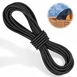 Akicderu Gummiseil, 8mm 10m Expanderseil, Vielseitige Gummikordel, Stark elastisches Gummischnur, Gummiband, Planenseil, Spannseil für DIY, Schwarz