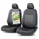 Walser Premium Autositzbezüge Ardwell mit Reißverschluss Qualitätssieger Sehr Gut* Sitzbezüge Auto, Zipp-IT Schonbezüge, 2 Vordersitzbezüge schwarz/grau 11867