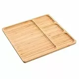 GERSO nachhaltige Snackplatte aus Bambus 28cm zur Präsentation von Snacks, Sushi, Salaten für haushalt und Gastronomie