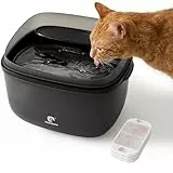 HOLAPAW Trinkbrunnen für Katzen 3,78L - Katzenbrunnen mit Anti-Spill Guard, Wasserbrunnen Super Leiser mit 3 Filter, Wasserspender Katzen Einfacher Einbau und Ausbau zur Reinigung, Schwarz