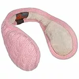 180s Merino Cable Knit Ohrenschützer Ohrenwärmer Ohrenschutz Damen/Herren - mit Futter Winter Herbst-Winter - One Size rosa