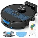 Lubluelu Saugroboter mit Wischfunktion 3-1, 4500Pa Staubsauger Roboter Lasernavigation mit 5 Karten, 55 dB Roboterstaubsauger mit APP, Saug und Wischroboter für Tierhaare, Teppiche, Hartböden, (SL60D)