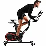 AsVIVA S18 Indoor Cycle Speedbike mit elektrischer Widerstandsverstellung, leiser Riemenantrieb, Pulsgurt, SPD-Pedale, App