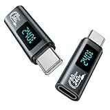 80Gbps 240W USB C Adapter [2Stück] Mit LED Display, Typ C Output Power MAX 48V/5A für iPhone15/15 Pro/15 Pro MAX, Samsung Galaxy S23/S22 und Mehr USB-C Geräte
