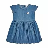 Steiff Kleid Kurzarm EU Größe 110 Colony Blue, Mädchen Kleid, Kinderkleid für jeden Anlass, lockere und Bequeme Passform, Kurzarm Kleid, waschmaschinenfest