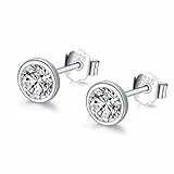 Shuxin Silber Damen Ohrstecker Ohrringe, 925 Sterling Silber Zirkonia Ohrstecker Ohrringe, Silber Unisex 5mm Klein Schlafen Knorpel Ohrstecker mit 5A Zirkonia, Kommt in Schmuck Geschenk Box