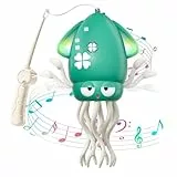 Umikk Electric Dancing Octopus Toy, Magische Tanzende Krake Spielzeug Krake, Tanzenden Oktopus Baby Spielzeug mit LED-Lichtern und Musik, Automatisch Hindernisvermeidung,Geschenk (Grün (Angelrute))