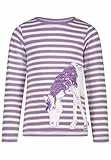 SALT AND PEPPER BY KIDS PARK Mädchen Langarmshirt mit Einhorn Stickerei-Applikation T-Shirt, Purple Dusk, 140-146
