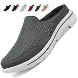Acfoda Mesh Clogs Hausschuhe Herren Leichte Slip on Pantoletten Sommer Atmungsaktive rutschfeste Gartenschuhe Freizeit Sabots Grau 40