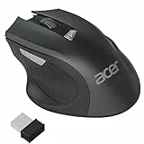 acer PC Maus Kabellos, Ergonomische Funkmaus mit 800/1200/1600 DPI Einstellbar, 2,4 GHz mit USB-Empfänger, 6 Tasten Batteriebetrieben Kompatibel mit PC, Laptop und MacBook