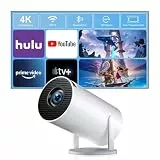 ZDSSY Beamer,Mini Beamer Klein 4K Unterstützung,Android 14 Projektor mit WiFi 6 & Bluetooth 5.4,Auto Keystone,Portable Projektor Heimkino integrierte Apps,für Android/iPhone/PC/Switch/PS5,Weiß
