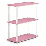 Furinno kompaktes Mehrzweck-Regal mit 3 Ebenen, holz, Rosa/Weiß, 28.96 x 59.94 x 75.18 cm