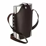Relaxdays XXL Flachmann aus Edelstahl, hochwertige Taschenflasche zum Umhängen, 1,8l Fassungsvermögen, Partyspaß, Silber