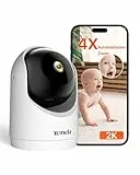 Tenda 3MP WLAN Innenkamera Überwachung, Haustierkamera mit 2-Wege-Audio, Nachtsicht 12M, Bewegungs-Personenerkennung, 360° IP Kamera Indoor für Baby & Hund, SD-Speicher Bis zu 256GB, CP3V3.0