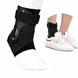 Chlffua Knöchelbandage Sprunggelenkbandage, Einstellbar Fußbandage Sprunggelenk Fußgelenkstütze mit PE Board Stark Stabilisierung Fußgelenkbandage mit Klettverschluss Knöchel für Damen Herren(S)