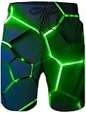 Loveternal Bunt Badeshorts Herren Blumen Lustige Surf Shorts Schnelltrocknend Atmungsaktiv Swim Trunks L
