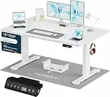 Homall Höhenverstellbarer Schreibtisch 120x70cm mit USB-A Ladeanschluss, Elektrischer Schreibtisch mit Kabel Management Tray, Standing Desk mit 3 Memory Funktion, Computertisch Weiß