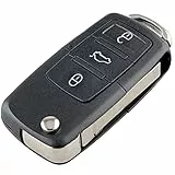 XIEMINLE 3-Tasten Ersatz Klappschlüssel Gehäuse für Volkswagen Passat Golf Bora Polo Skoda Ocatvia Superb Seat Ibiza Leon, Ersatz Klappschlüssel Gehäuse Auto Schlüsselgehäuse