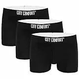 CityComfort Boxershorts Herren 3er Pack S-4XL Herren Unterhosen Unterwäsche Männer und Teenager Boxer (Schwarz, 3XL)