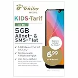 Tchibo MOBIL Kids-Tarif SIM-Karte | 5 GB Datenvolumen + Allnet-Flat + SMS-Flat | Sicherer Smartphone-Tarif für Kinder inkl. Kostenschutz | Surfen mit LTE/5G | Nur 6,99 € alle 4 Wochen