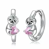 VONALA Faultier Ohrringe Mädchen Creolen Kinder Sterling Silber Schmuck Geburtstag Geschenk