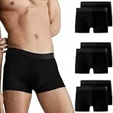 Falechay Boxershorts Herren Unterhosen Männer Baumwolle 6er Pack Retroshorts für Herren Ohne Kratzenden Zettel UnterwäSche Boxer Sportunterhosen für Herren Schwarz S